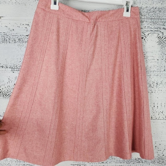 Merona Women Midi Wool Blend A-Line Pink Skirt Sz 4 Quiet Luxury Light Academia - Picture 4 of 8